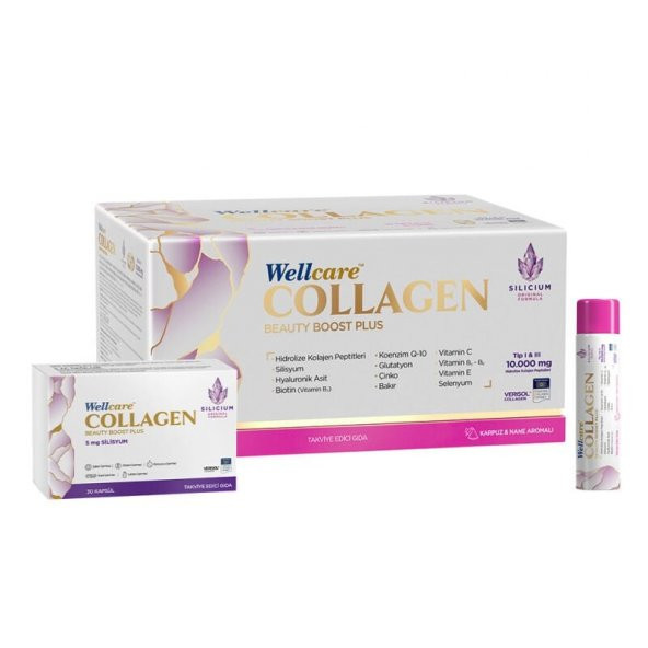 Wellcare Collagen Beauty Plus 10000 mg Karpuz & Nane Aromalı Likit Form 30 Tüp ürün görseli 1