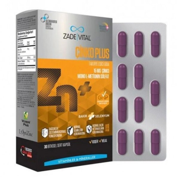 Zade Vital Çinko Plus 30 Kapsül ürün görseli 1