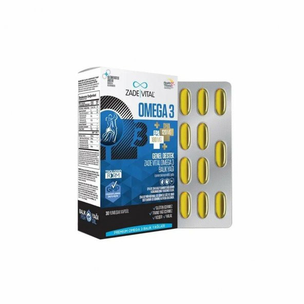 Zade Vital Premium Omega 3 Balık Yağı Genel Destek 45 Kapsül ürün görseli 1