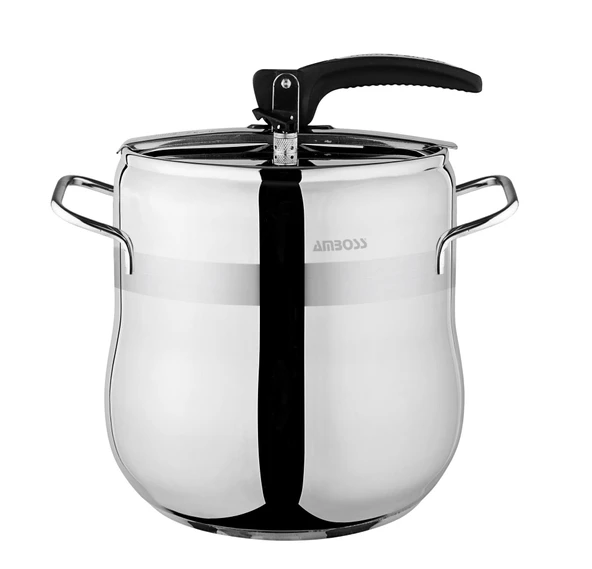Amboss Amber Paslanmaz Çelik Kulp Klasik Düdüklü Tencere  - 12 lt - 24 cm ürün görseli 1