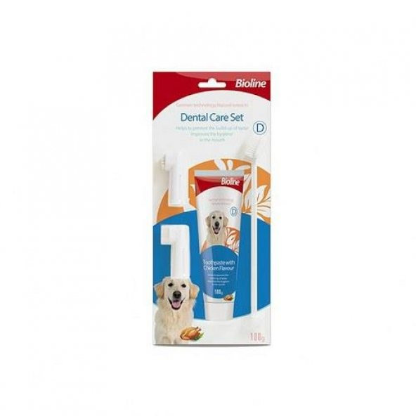 Bioline Tavuk Aromalı Köpek Ağız Bakım Seti 100 G ürün görseli 1