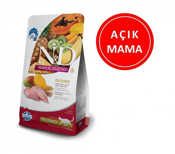 ND Düşük Tropical Selection Tavuklu Kısırlaştırılmış Kedi Maması 1 KG AÇIK ürün görseli 1