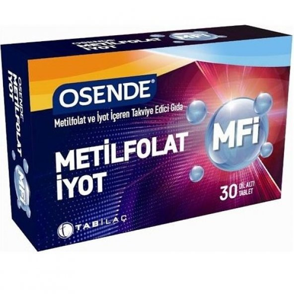 Osende MFi Metilfolat İyot 30 Dil Altı Tablet ürün görseli 1