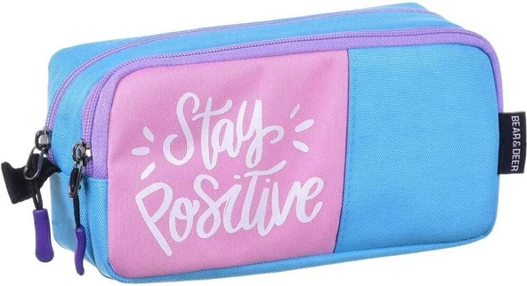 Bear Deer Stay Positive Pembe Kalem Kutusu Bd KCS198 ürün görseli 1