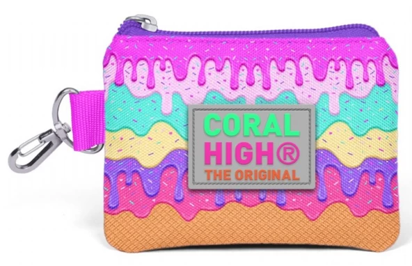 Coral High Renkli Dondurma Desenli Bozuk Para Çantası - Kız Çocuk ürün görseli 1