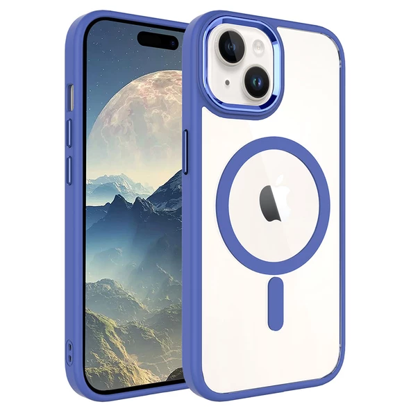 Vendas iPhone 15 Plus Uyumlu (15 Plus) Krom Serisi Wireless Şarj Özellikli Magsafe Silikon Kapak ürün görseli 1