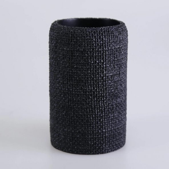 By Selim Natural 5 Parça Polyester Banyo Seti Siyah - Resim 3