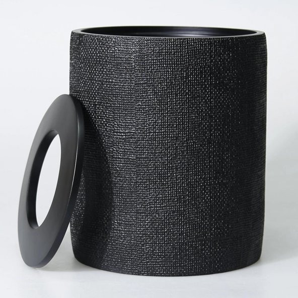 By Selim Natural 5 Parça Polyester Banyo Seti Siyah - Resim 5