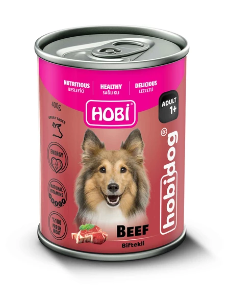 Hobi Hobidog Biftekli Yetişkin Köpek Konservesi 400g ürün görseli 1