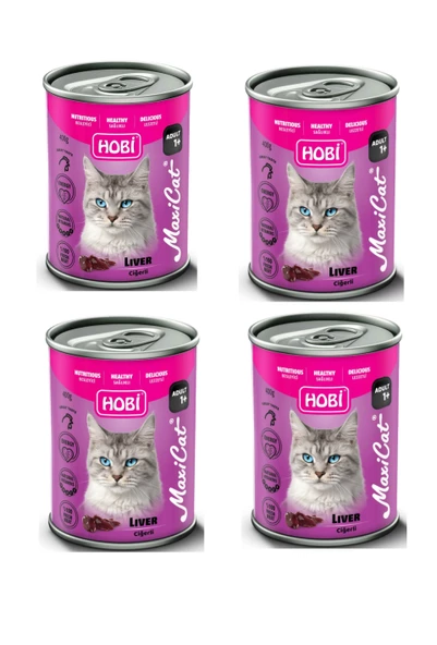 Hobi Maxicat Ciğerli Kedi Konserve 400 Gr X 4 Adet ürün görseli 1