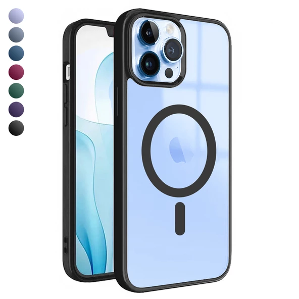 iPhone 13 Pro Max Magsafe Özellikli Renkli Clear Case Kapak ürün görseli 1