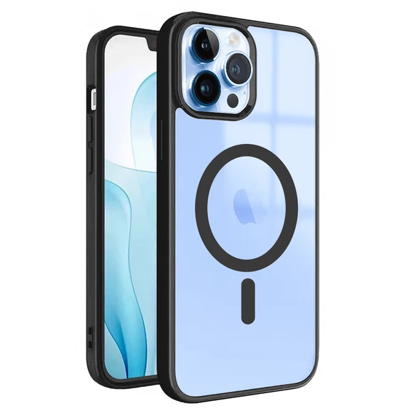 iPhone 13 Pro Max Magsafe Özellikli Renkli Clear Case Kapak - Resim 8