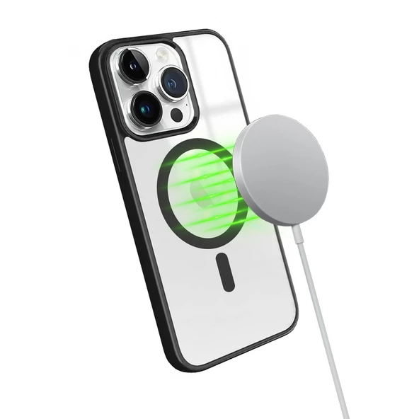 iPhone 14 Pro Magsafe Özellikli Renkli Clear Case Kapak - Resim 7