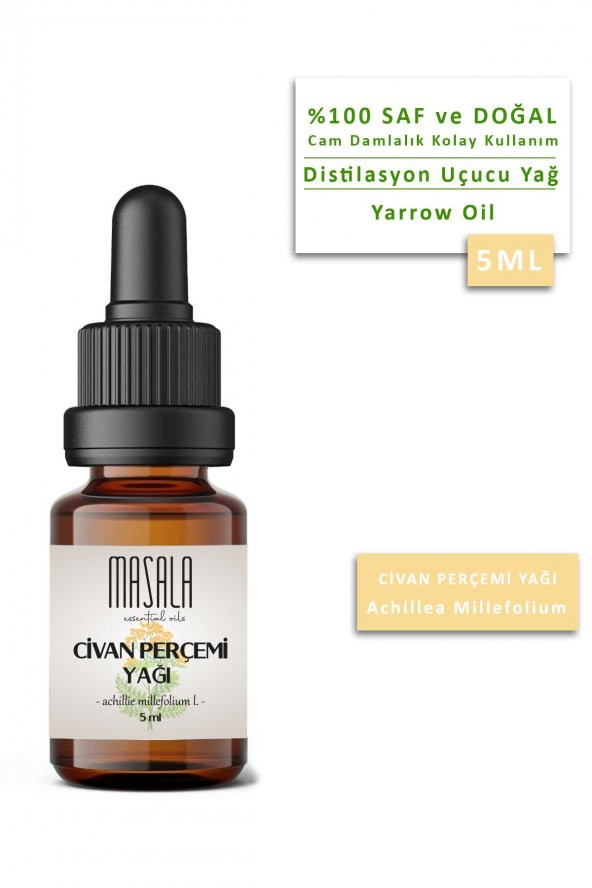 Masala Saf Civan Perçemi Yağı 5 ml. (Yarrow Essential Oil) ürün görseli 1