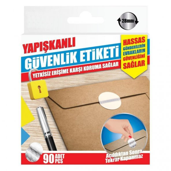 Yapışkanlı Güvenlik Etiketi Yetkisiz Erişime Karşı Koruma Sağlar 90Adet 28mm ürün görseli 1
