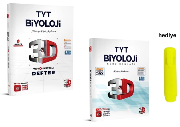 3D Yayınları Tyt Video Destekli Biyoloji Defter ve Soru Bankası Seti ürün görseli 1