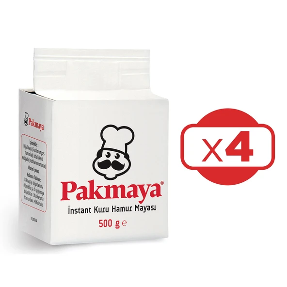 Pakmaya Instant Kuru Hamur Mayası 500 gr x 4 Adet ürün görseli 1