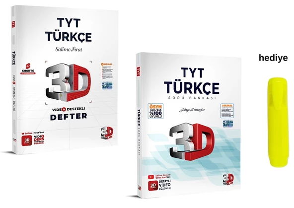 3D Yayınları Tyt Video Destekli Türkçe Defter ve Soru Bankası Seti ürün görseli 1