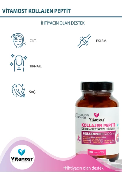 Vitamost Kollajen Peptit 120 TABLET - Resim 3