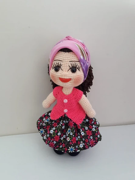 Pembeli Yöresel Köylü Kızı Bebek Amigurumi Organik Oyuncak ürün görseli 1