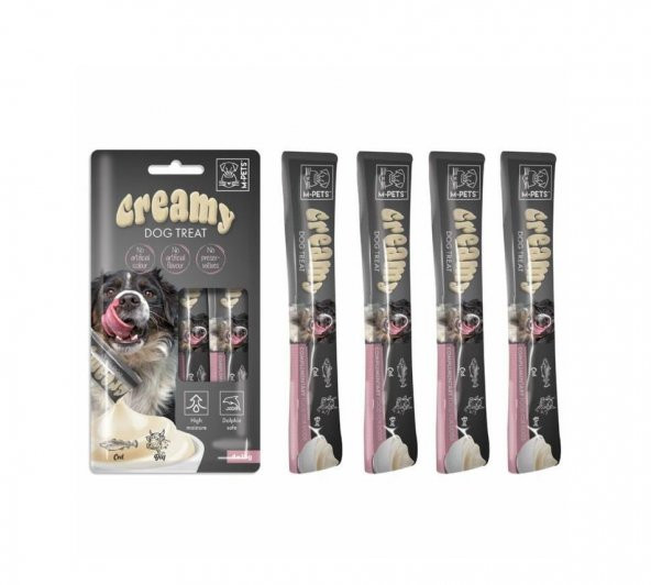M-Pets Köpek Ödülü Creamy Morina Balıklı Biftekli 4 x 15 Gr ürün görseli 1