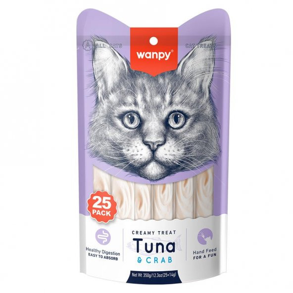 Wanpy Ton Balıklı&Yengeçli 25*14 gr Krema Kedi Ödülü ürün görseli 1