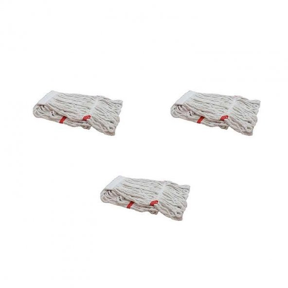Cod-Ex Dar Yedek Islak Mop Püskül Paspas Başlığı - Pamuklu - Beyaz - 17 Cm. - 450 Gr. - 3 Adet ürün görseli 1