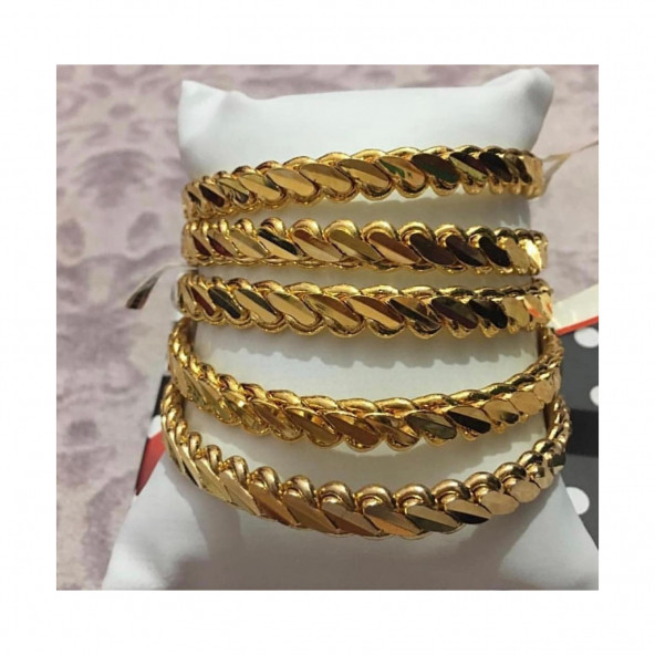 Zeygold 5 Adet Altın Kaplama Duble Adana Burma Bilezik Zeygold ürün görseli 1