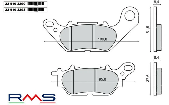 YAMAHA YBR 125 ESD ÖN FREN BALATA RMS ürün görseli 1