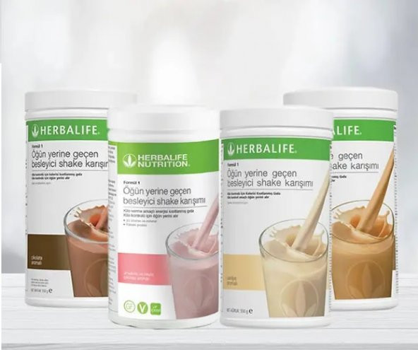 Herbalife Shake Vanilya, Vanilya, Muz ve Beyaz Çikolatalı Ahududu ürün görseli 1