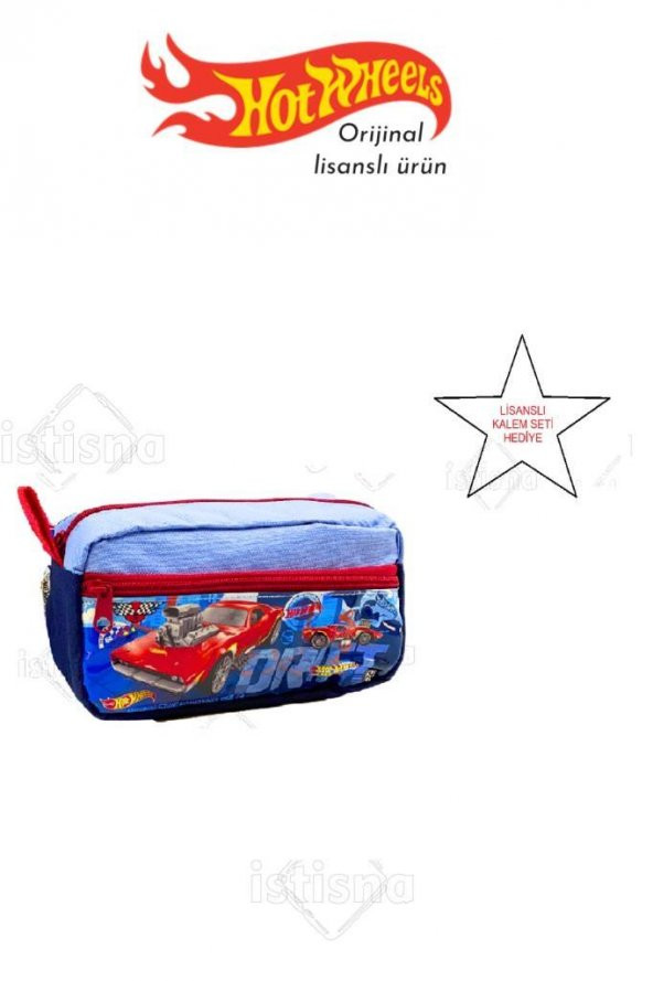 Çift Fermuar Bölmeli Büyük Kapasiteli Erkek Çocuklar için Lisanslı Hot Wheels Kırtasiye Kalem Kutusu ürün görseli 1