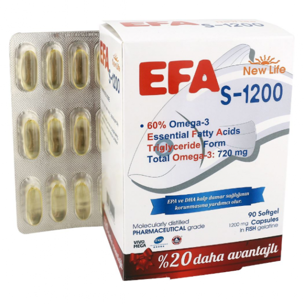 New Life Efa S-1200 Omega3 90 Kapsül ürün görseli 1