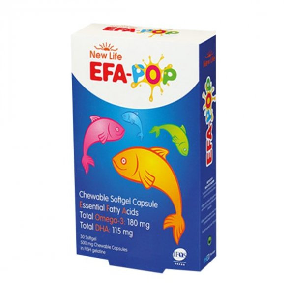 New Life EFA Pop Çiğnenebilir Balık Yağı 30 Kapsül ürün görseli 1