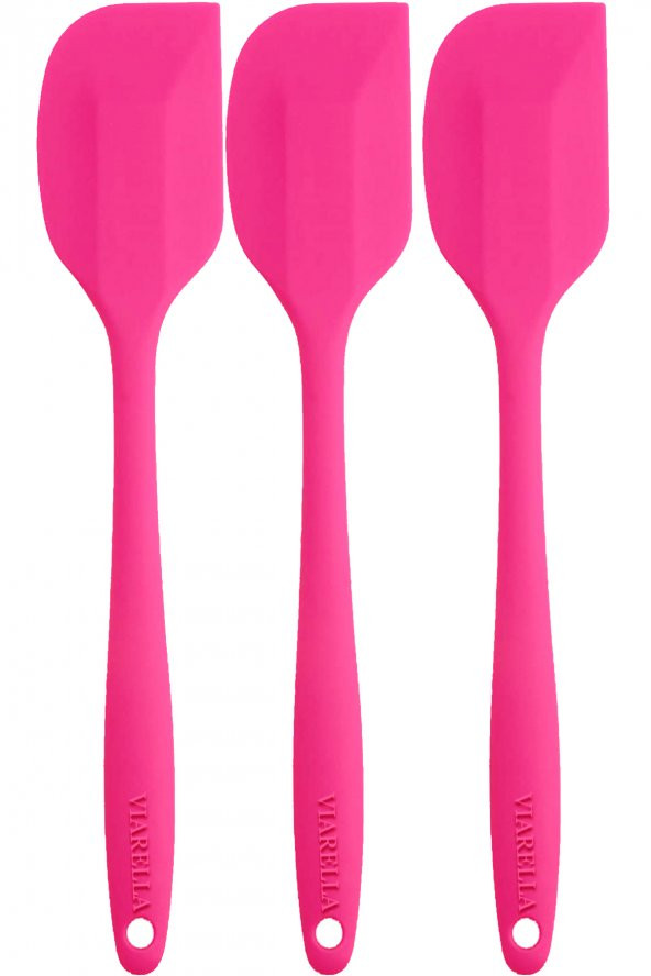 Silikon Spatula Set 3Lü Büyük Boy Yanmaz Çizmez Fuşya ürün görseli 1