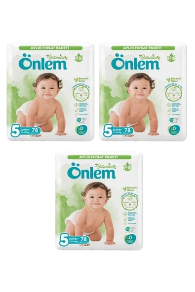 Önlem Botanika 5 Numara Junior Bebek Bezi 78 Adet (11-18 kg) x 3 Adet ürün görseli 1
