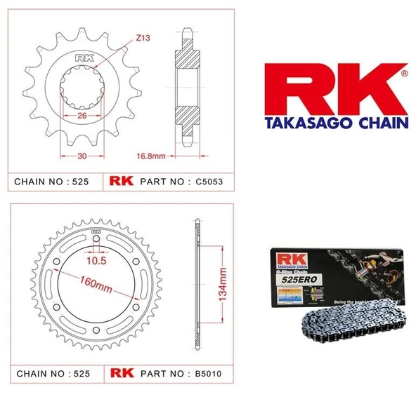 Honda Cbr 600 F Zincir Dişli Seti Rk 2001-2007 ürün görseli 1