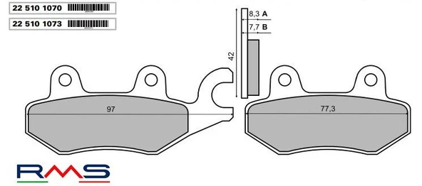 KAWASAKI Z 300 ARKA FREN BALATA RMS ürün görseli 1