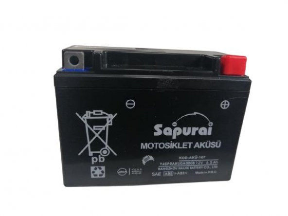 MOTOSİKLET AKÜ 12 VOLT 6.5 AMPER YTX6.5L-BS ürün görseli 1