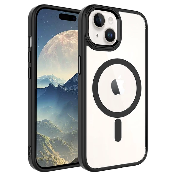 Gpack Apple iPhone 15 Plus Kılıf Wireless Şarj Özellikli Buttom Magsafe Silikon Kapak ürün görseli 1