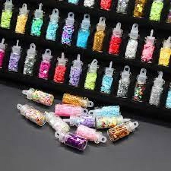 Nail Art 48 Adet Mega Sim Pul Boncuk Seti Tırnak Göz Çevresi Süsleme Kalıcı Oje Protez Tırnak ürün görseli 1