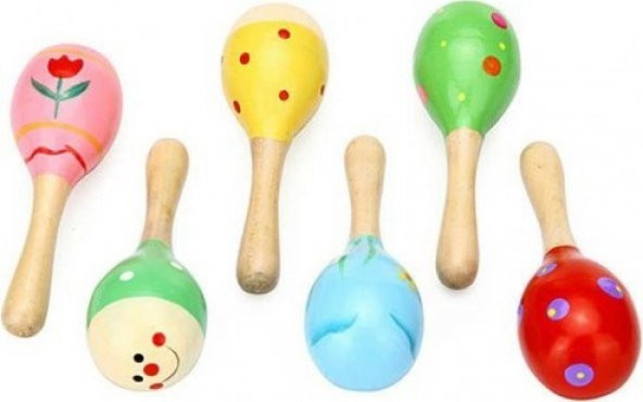 Mini Marakas Bebek Çıngırak Ahşap Cıngıldak  Ahşap Marakas 1 Adet ürün görseli 1