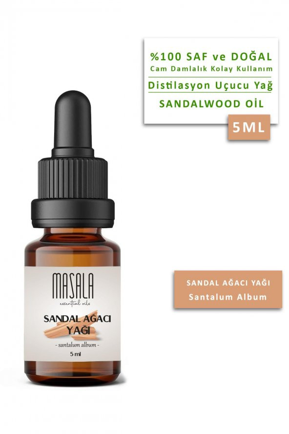 Masala Sandal Ağacı Yağı 5 ml. (Sandalwood Essential Oil) ürün görseli 1