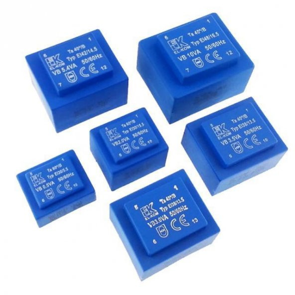Trafo El-Kom 1,2VA 2X9V mavi RN130243 ürün görseli 1