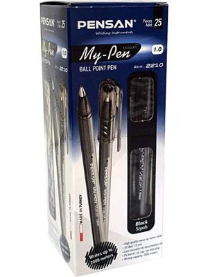 PENSAN MY-PEN 1mm TUKENMEZ KALEM SIYAH 25 LI(2210) ürün görseli 1