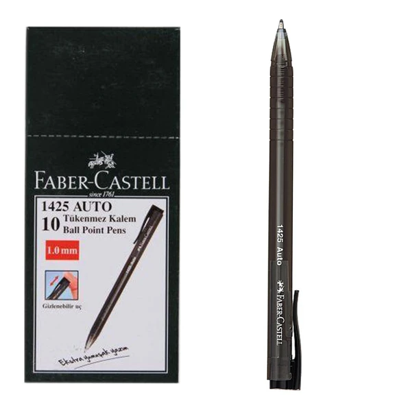FABER CASTELL AUTO(1425) TUKENMEZ KALEM SIYAH 10LU ürün görseli 1