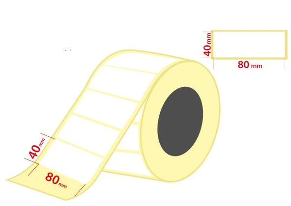 ERMET TERMAL ETIKET RULOSU 40X80 1000 LI ürün görseli 1