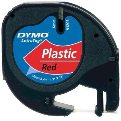 DYMO LETRATAG PLASTIK SERIT ETIKET KIRMIZI (91203) ürün görseli 1