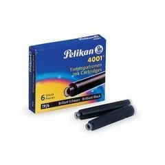 PELIKAN 4001 DOLMAKALEM KARTUSU SIYAH KISA 6LI ürün görseli 1