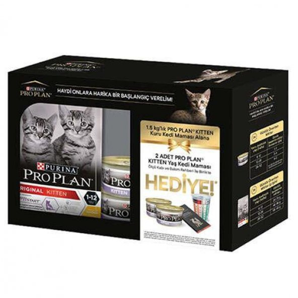 Proplan Kitten Yavru Kedi Başlangıç Seti (1,5 Kg Kuru Mama 2 Adet Yavru Kedi Konservesi Ölçü Kabı ve Bakım Rehberi ) ürün görseli 1