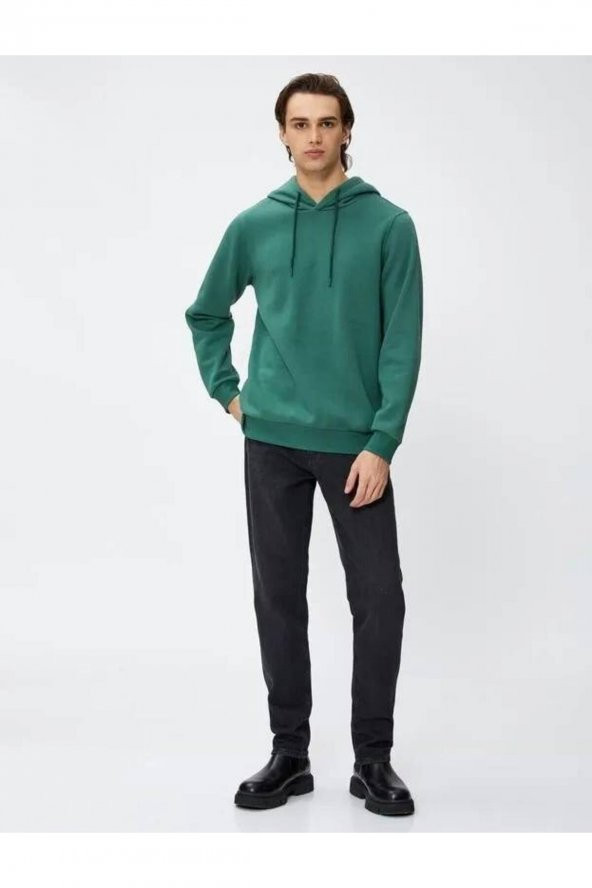 4WAM70023MK Koton Erkek Sweat BORDO - Resim 8